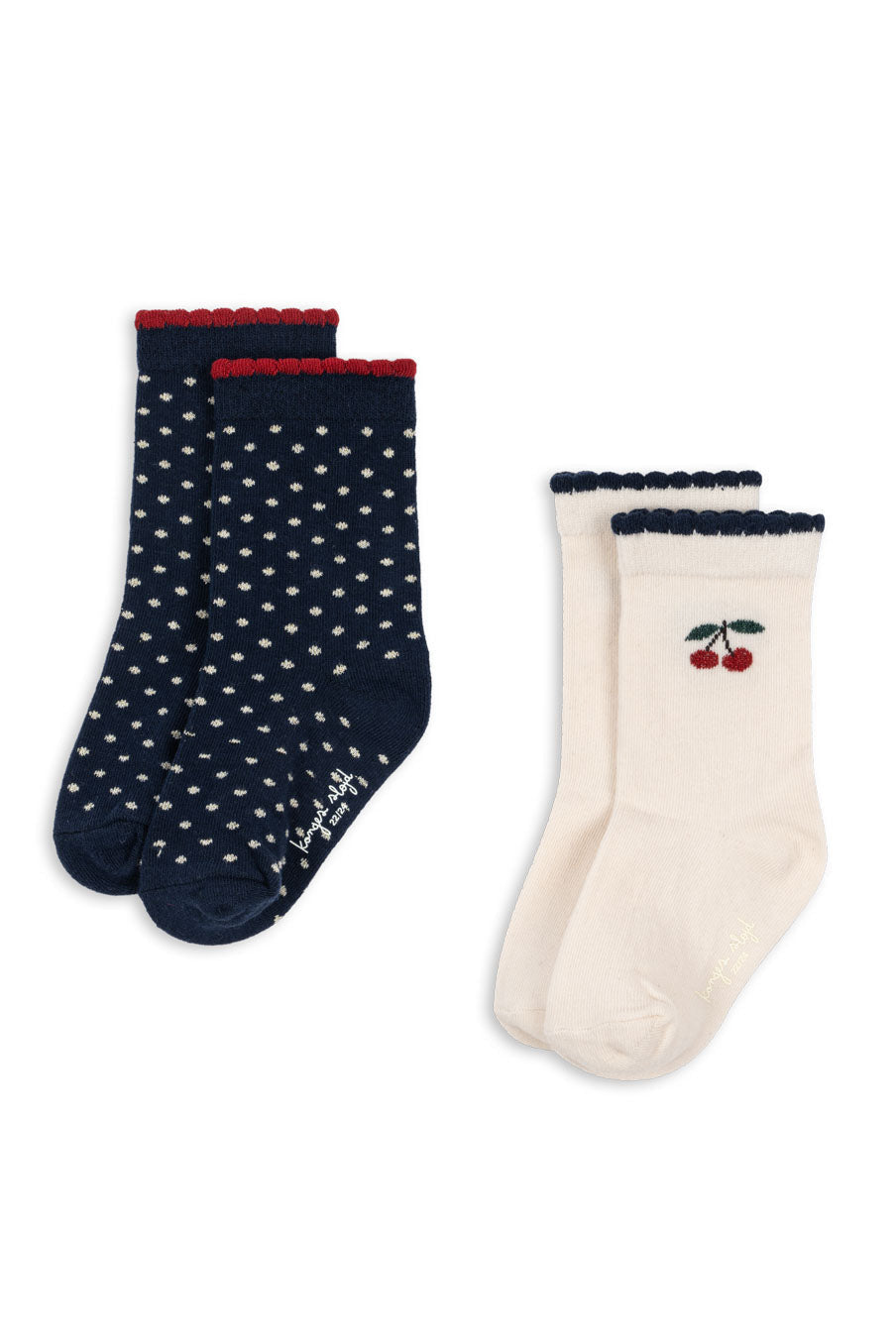 2 Pack Cherry Dot Socks - Cherry Mix