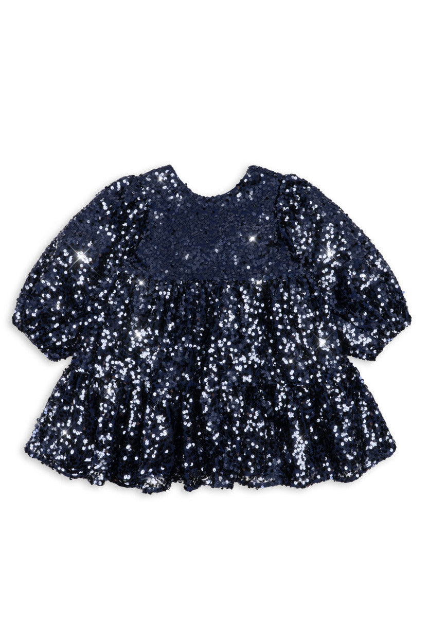 Lila Sequins Bow Dress - Total Eclipse