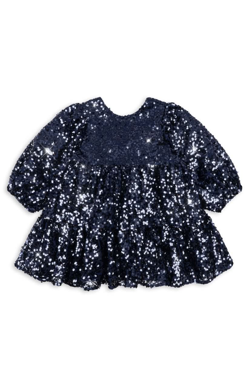 Lila Sequins Bow Dress - Total Eclipse