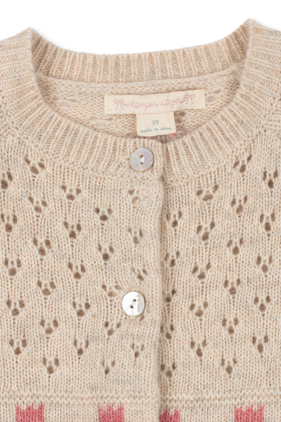 Belle Wool Cardigan - Cream And Tulips