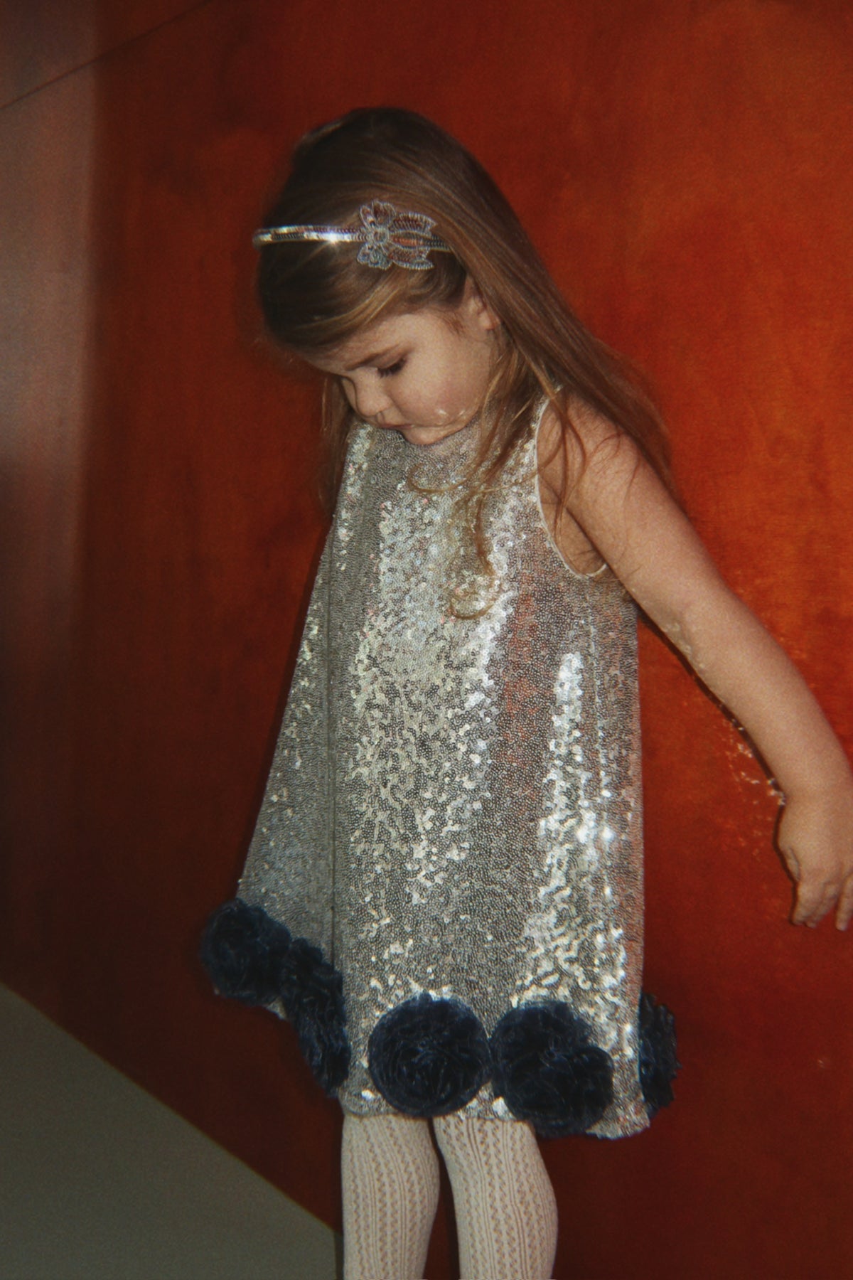 Sequin Bow Hairbrace - Silver