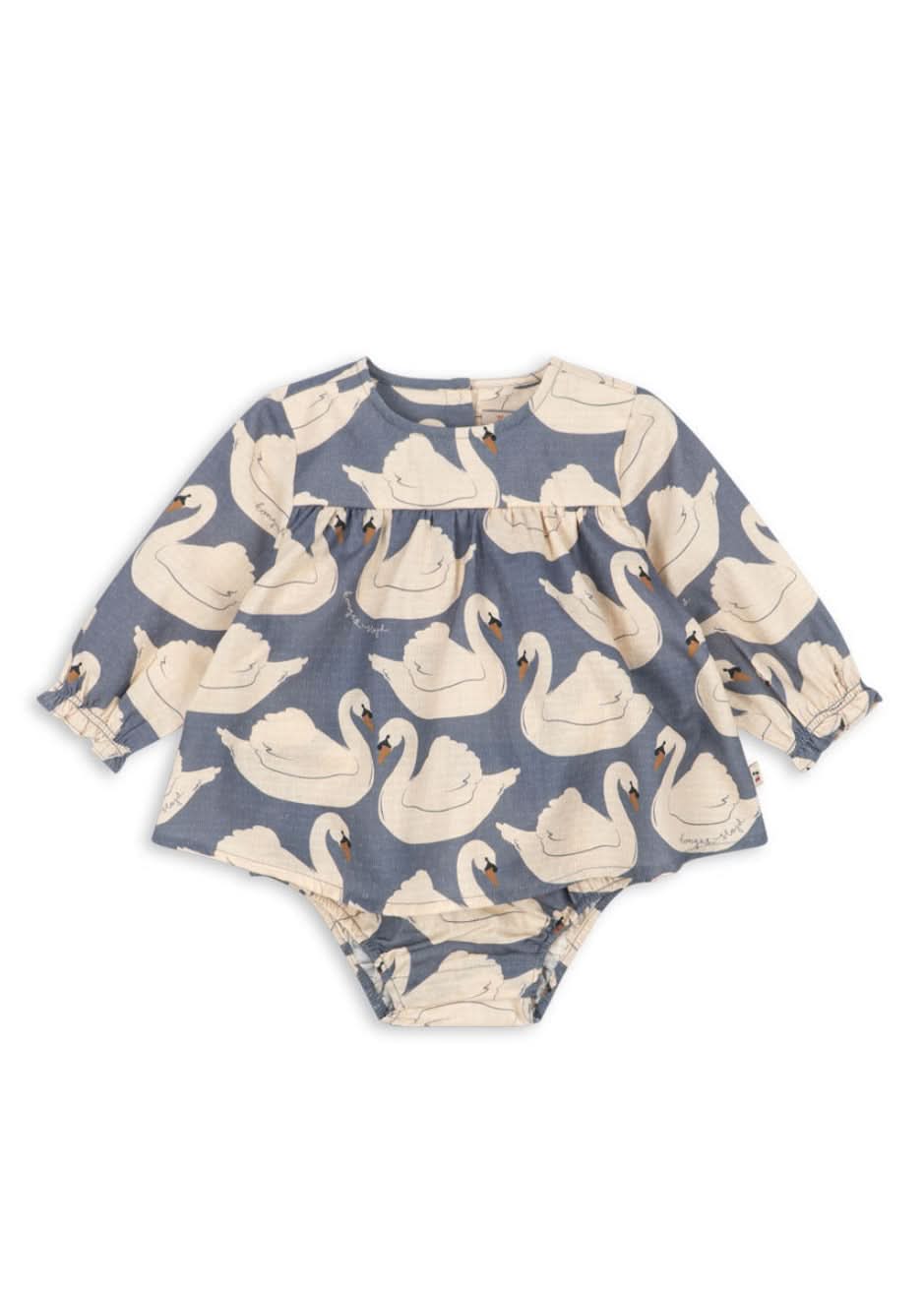 Evia Romper Dress - Swan