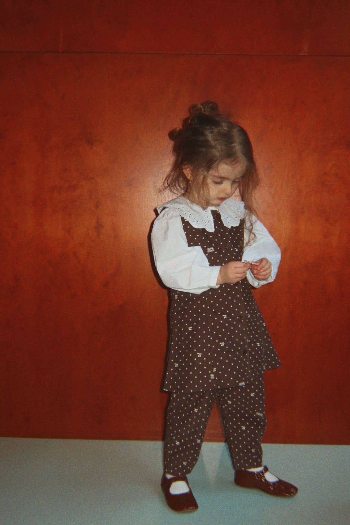 Cara Pleat Pants - Cherry Dot Chocolate