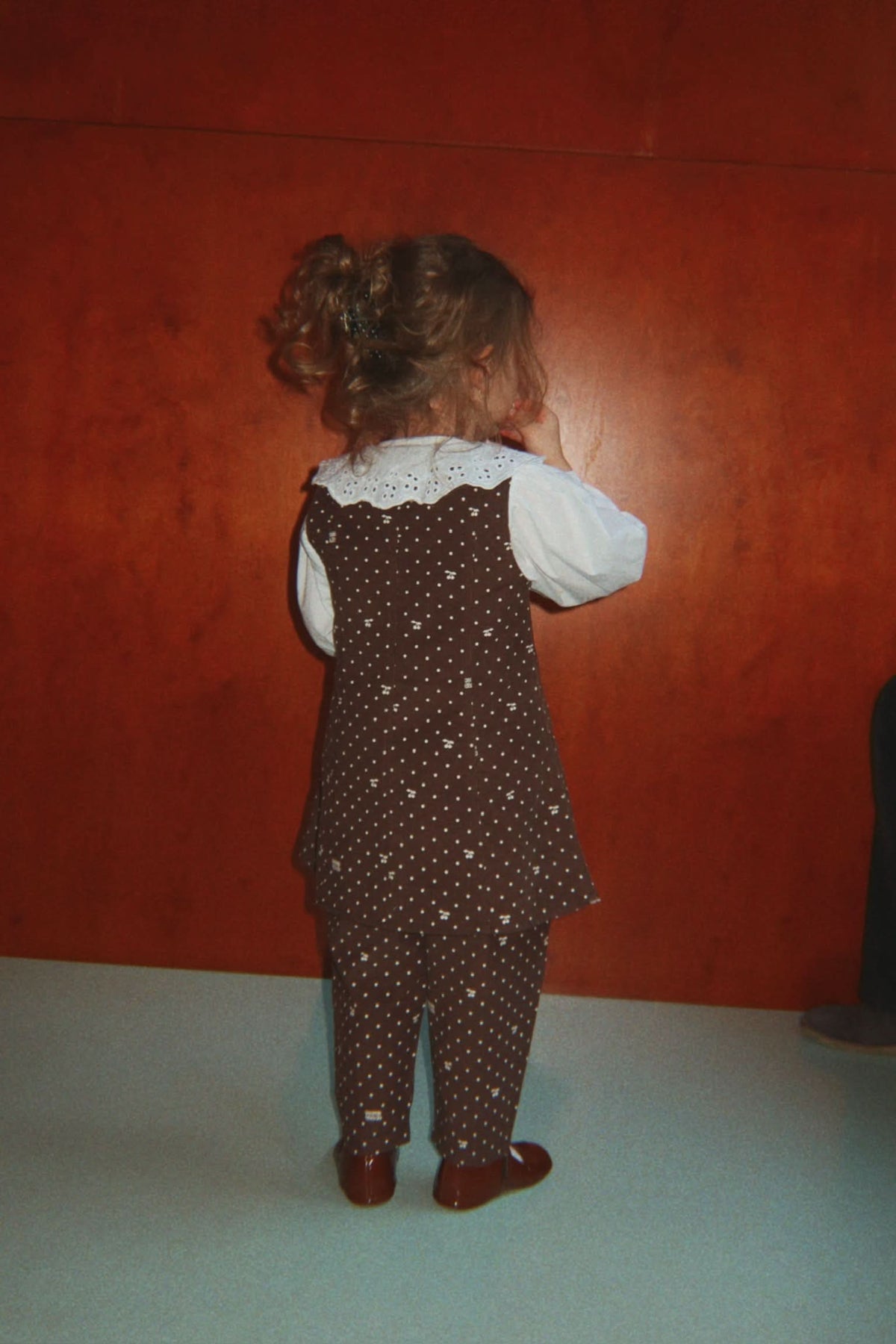 Cara Pleat Pants - Cherry Dot Chocolate