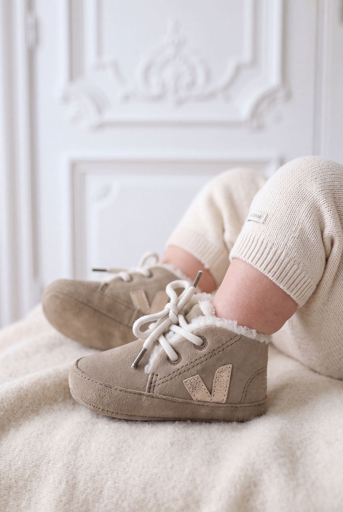 Bonpoint x Veja Baby Winter Suede - Dune/Platine