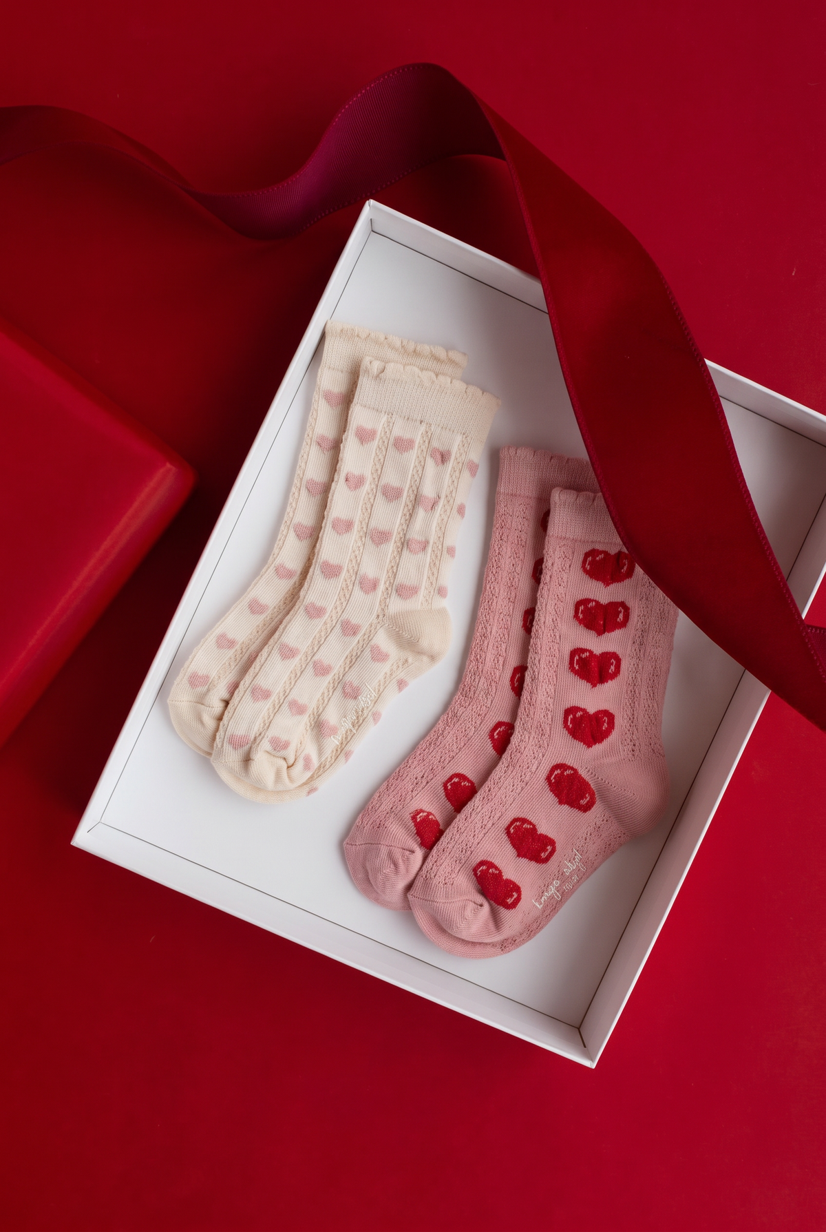 2 Pack Heart Jacquard Socks - Heart Mix