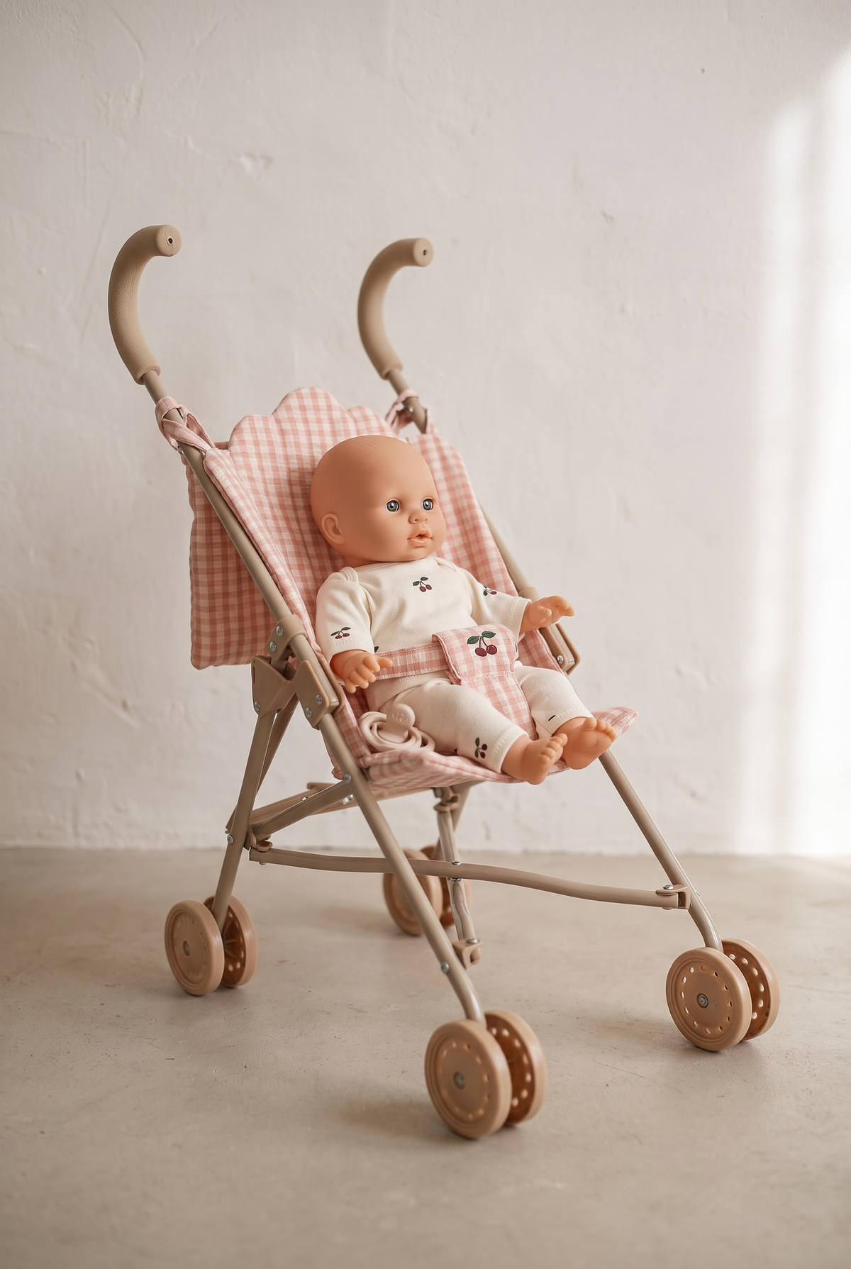 Poppy Doll Stroller Set - Pink Check