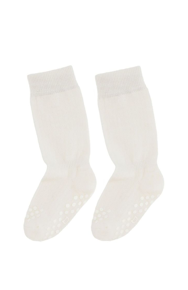 Anti-Slip Pointelle Knee High Socks - Creme