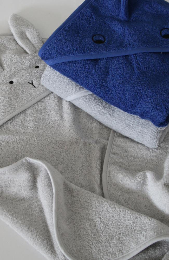 Albert Hooded Baby Towel - Rabbit/Dumbo Grey