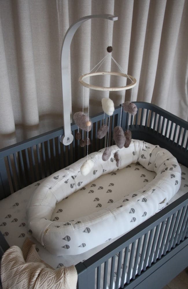 Felted Baby Mobile Clouds - Warm Grey