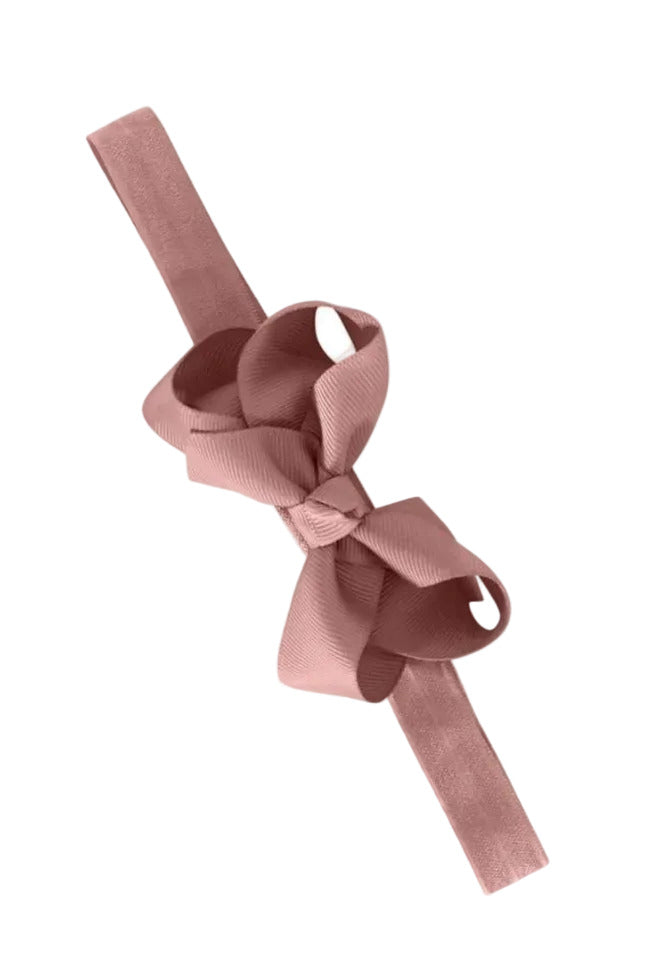 Elastic Bow Hairband - Mauve