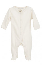 Newborn Rib Pointelle Suit - Off White