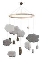 Felted Baby Mobile Clouds - Warm Grey