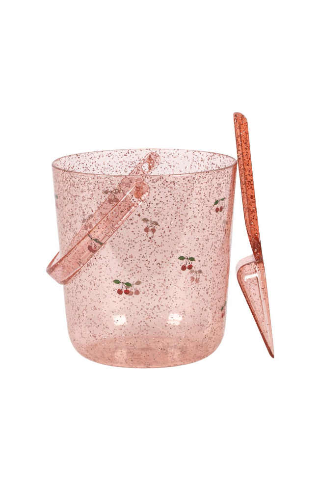 Glitter Bucket And Shovel Print - Cherry