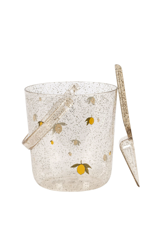 Glitter Bucket And Shovel Print - Lemon