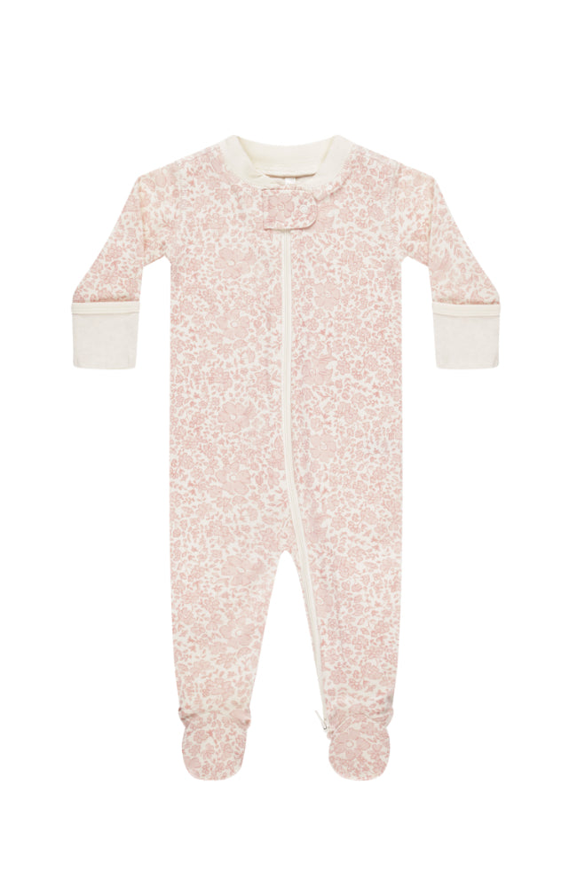 Zip Long Sleeve Sleeper Footie - Pink Blossom