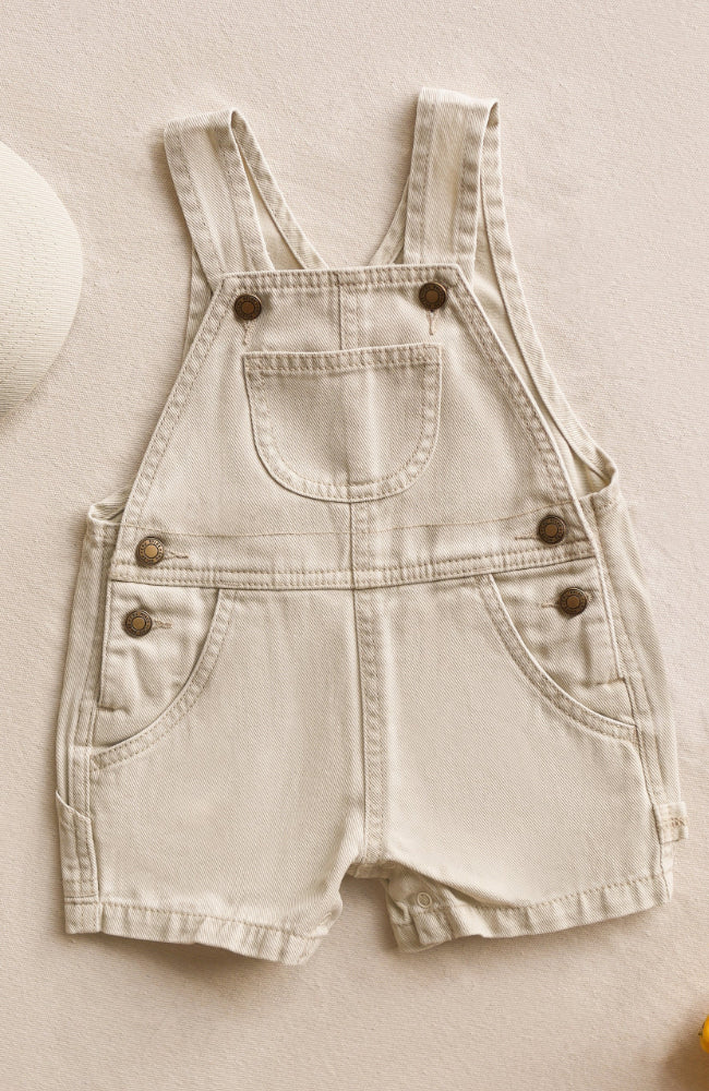 Denim Shortalls - Stone