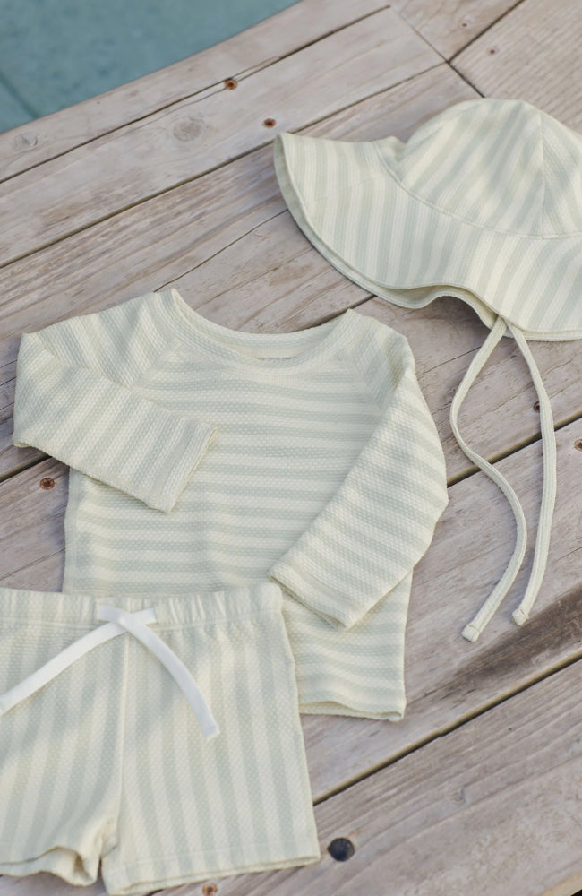 Finn Rashguard + Short Set - Mint Stripe