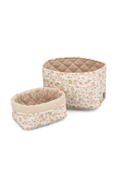 Quilted Storage Basket, Set Of Two - Augusta