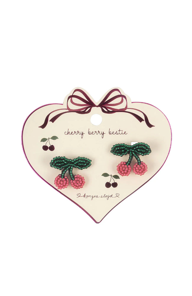Pearly Hair Clips 2pack - Cherry