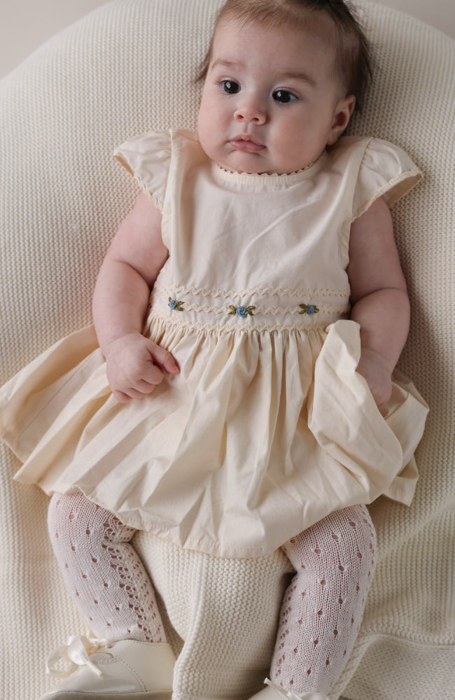 Aaliyah Baby Dress Set - Eggnog