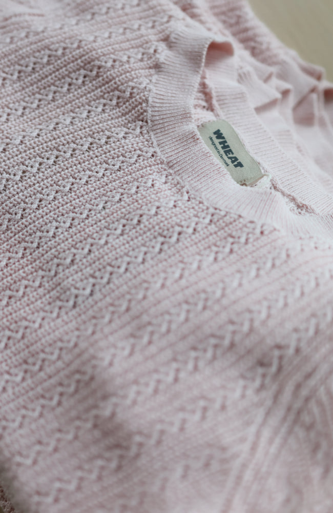 Knit Top S/S Alva - Powder