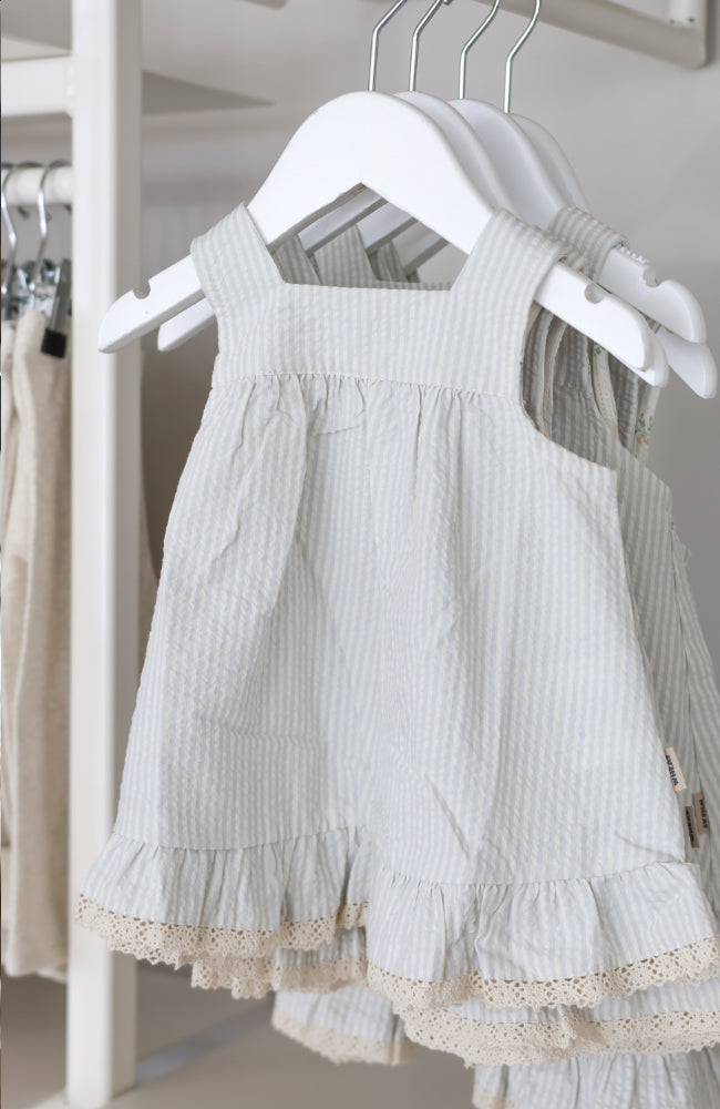 Dress Ruffle Ayla - Summer Blue Stripe