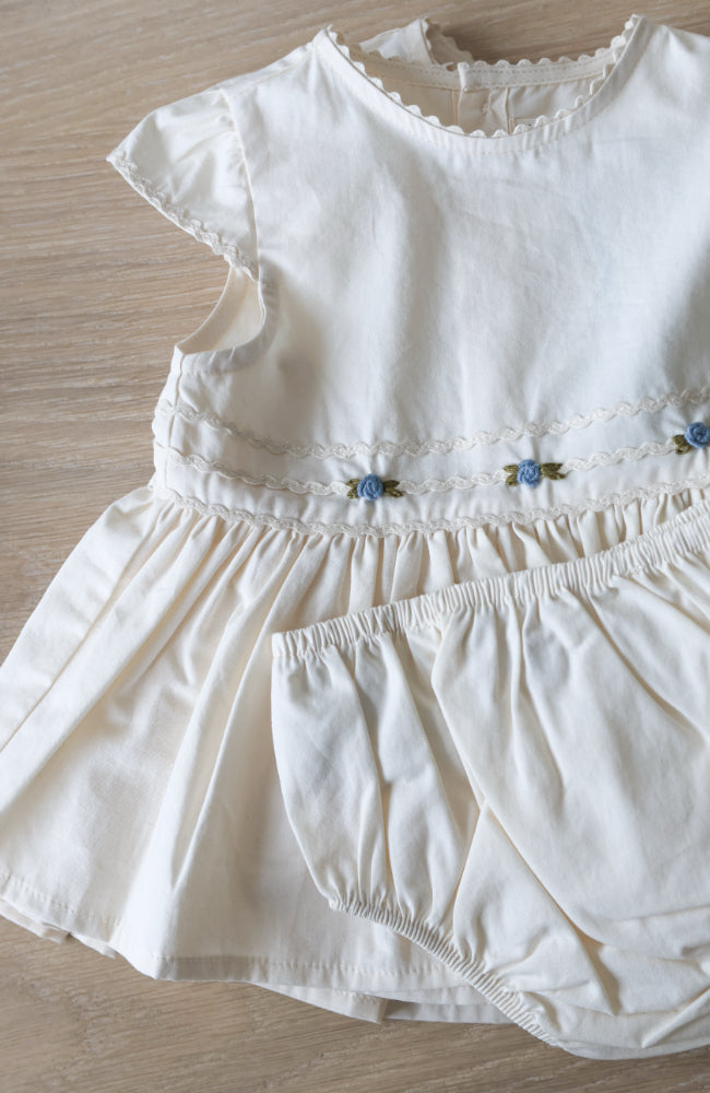 Aaliyah Baby Dress Set - Eggnog