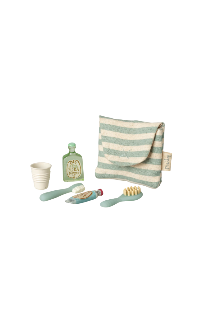 Toothbrush Set In Bag, Mouse - Blue Stripe