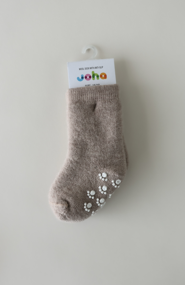 Ullar Sokkar m/ stoppi - Beige Melange