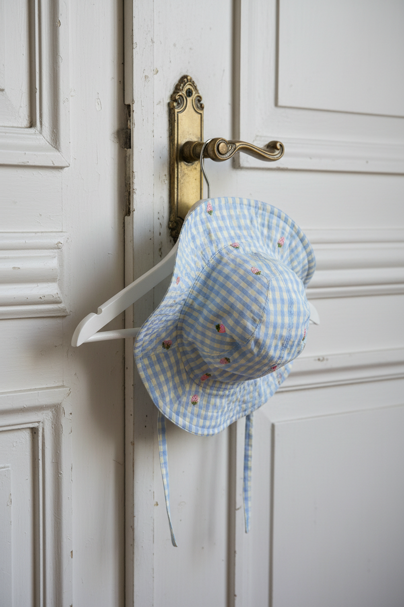 Dolly Bow Sun Hat - Sky Berry Gingham