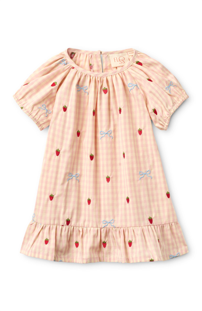 Dolly Bow Dress - Berry/Bow Gingham