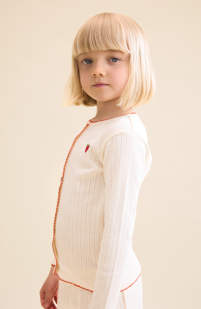 Liva Pointelle Cardigan - Gentle Cream