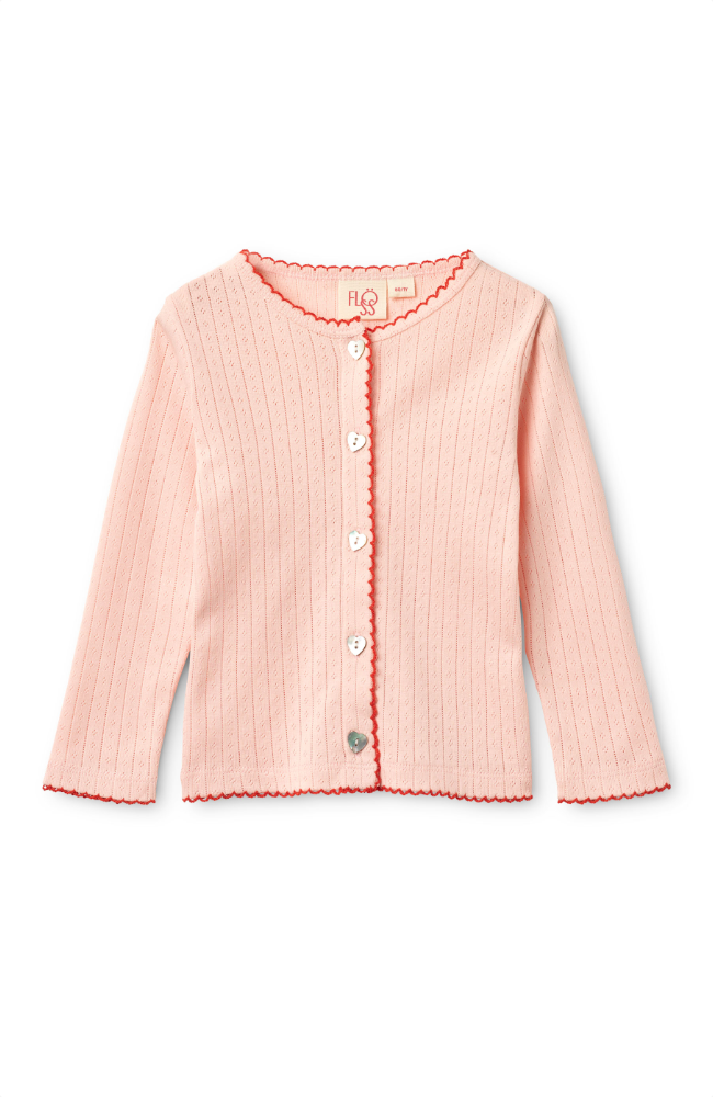 Liva Pointelle Cardigan - Soft Rose