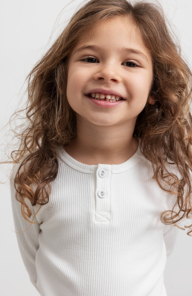 Tee LS Shirt Rib - Gentle White