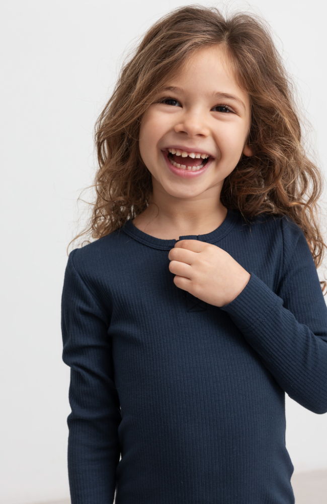 Tee LS Shirt Rib - Blue