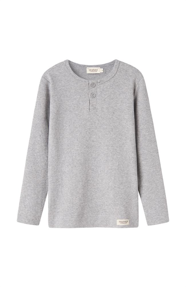 Tee LS Shirt Rib - Light Grey Melange