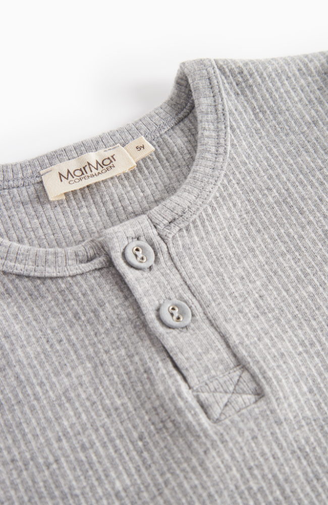 Tee LS Shirt Rib - Light Grey Melange