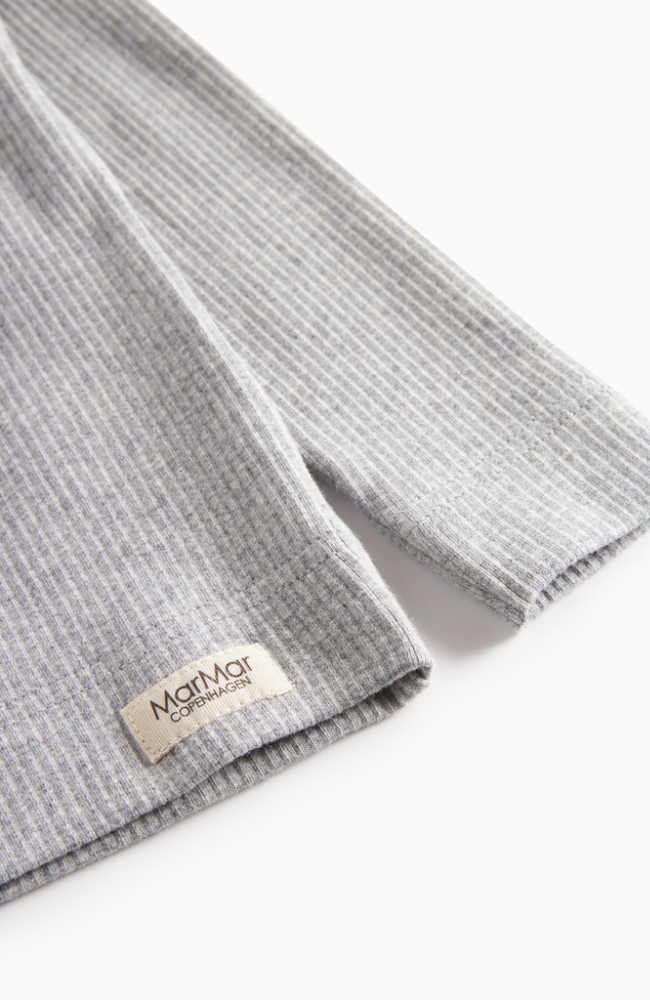 Tee LS Shirt Rib - Light Grey Melange