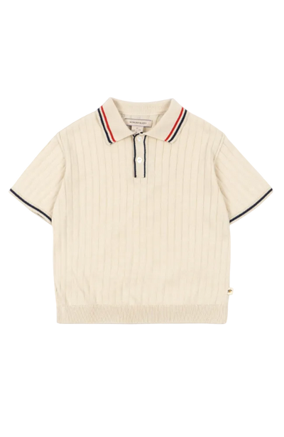 Mio Knit Polo - Almond Milk