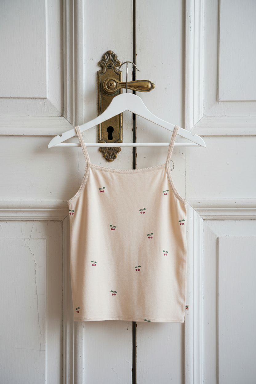 Basic Strap Tops 2pk - Cherry / Pearled Ivory