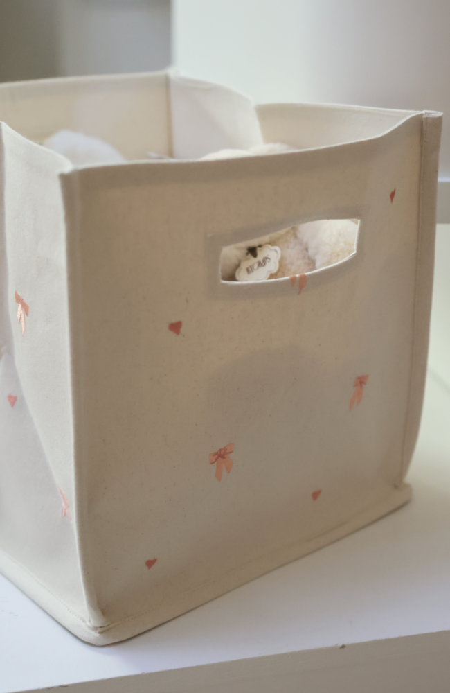 Canvas Storage Basket - Bows