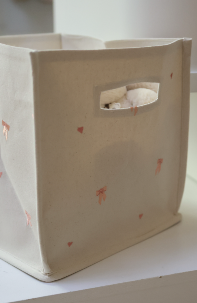 Canvas Storage Basket - Bows