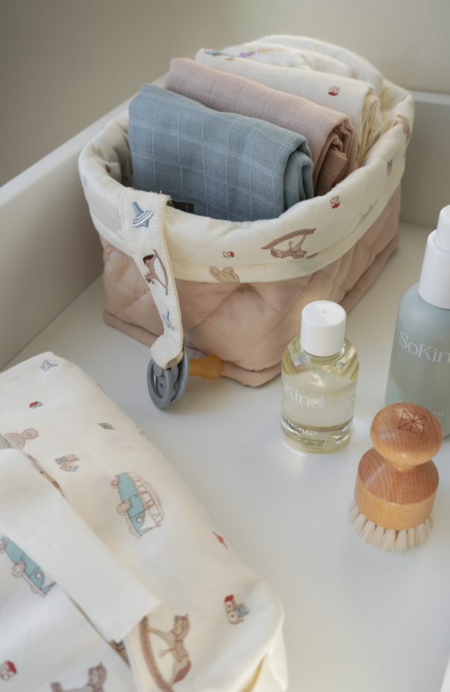 Quilted Storage Basket, Set Of Two - Vintage Toys