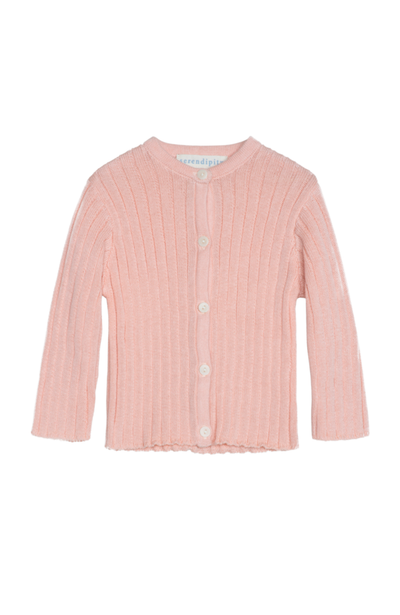 Baby Rib Cardigan - Peach