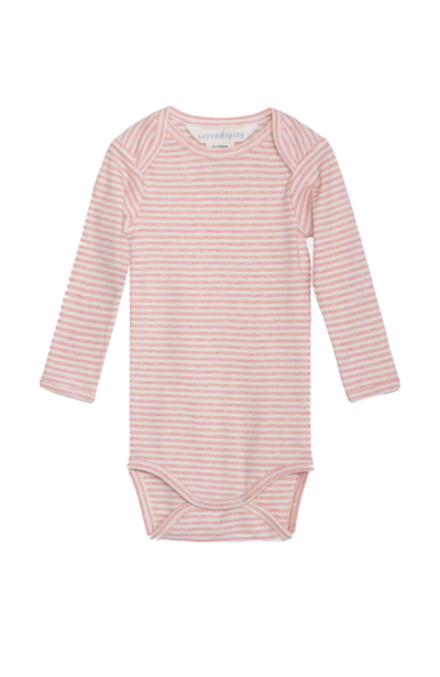 Baby Body Stripe - Coral/Offwhite