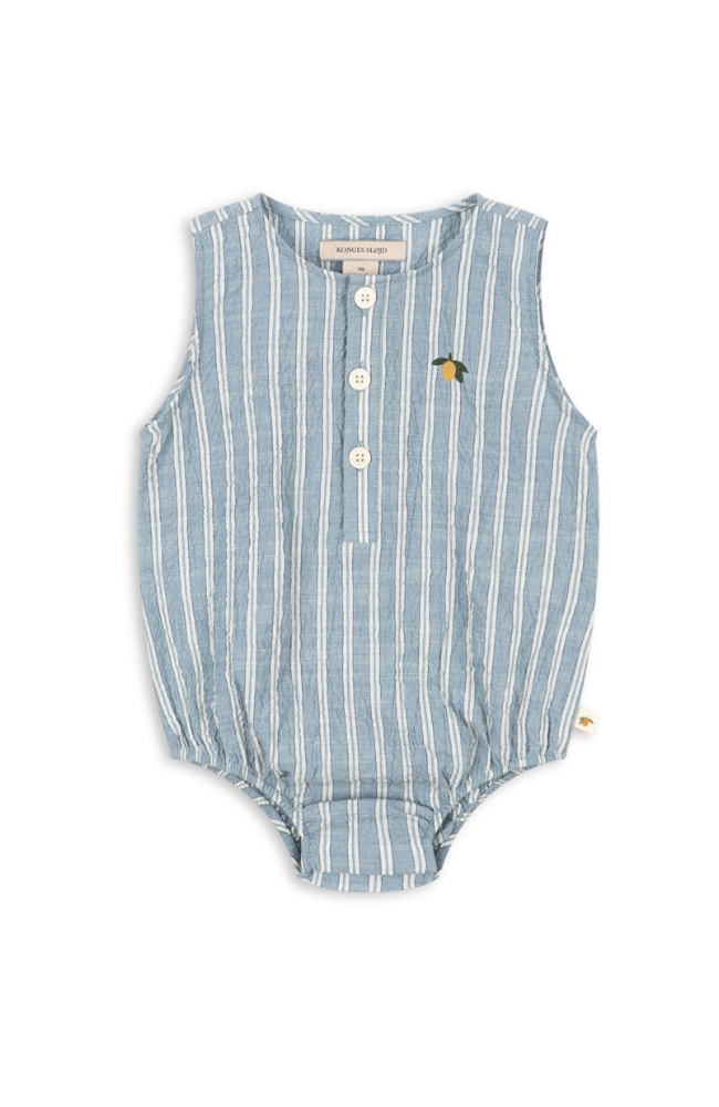 Elliot Romper - Trio Bleu Stripe