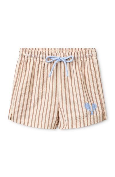 Ocean Swim Shorts - Light Brown Stripe