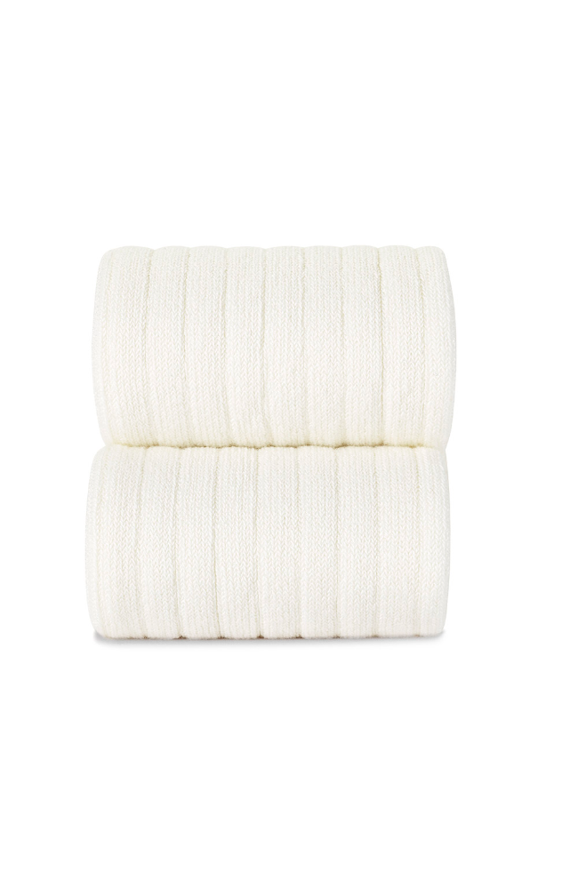 Rib Knee Socks - 202 Cream