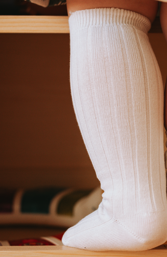 Rib Hnésokkar - 202 Cream